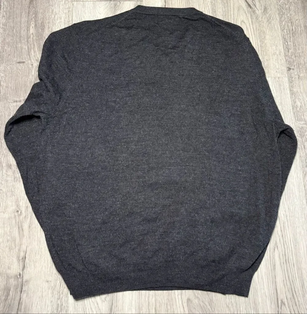Davis & Squire Extra Fine Merino Wool Gray Pullover Sweater Men's Size xl